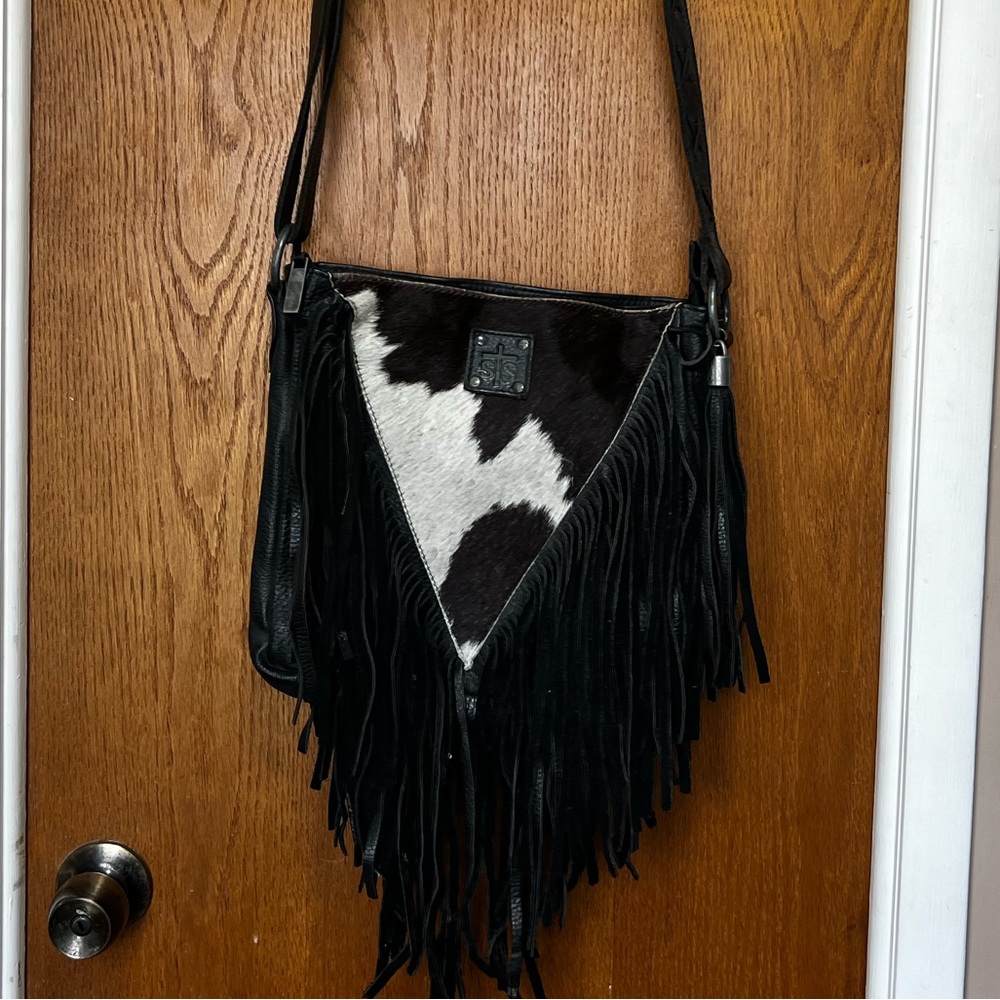 STS Crossbody Cowhide Fringe Leather purse